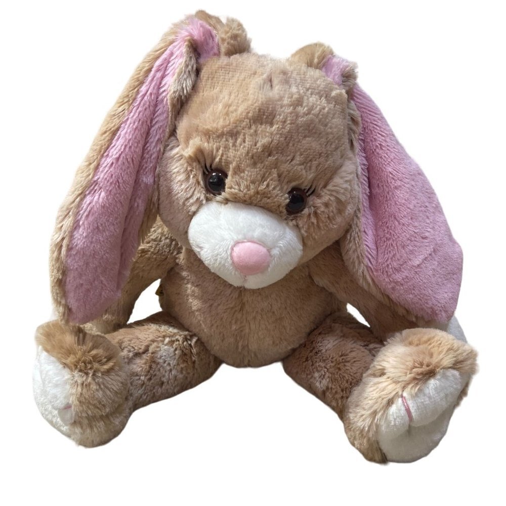 Build a Bear Swirl Bunny Plush Tan Pink Rabbit Stuffed Animal Easter 17"
